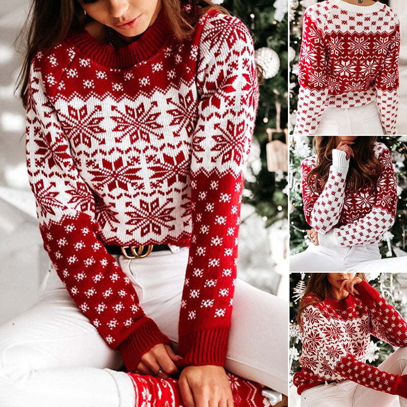 Christmas Snowflake Long Sleeve Sweater