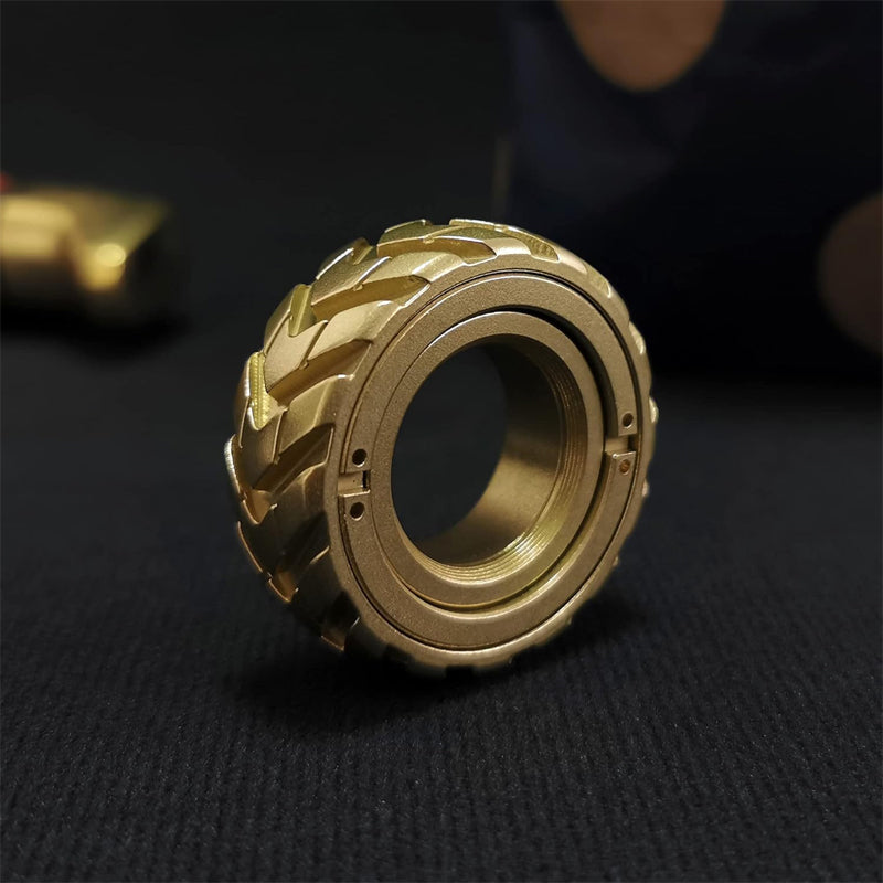 Dual Function Stainless Steel Motorcycle Tire Fidget Ring