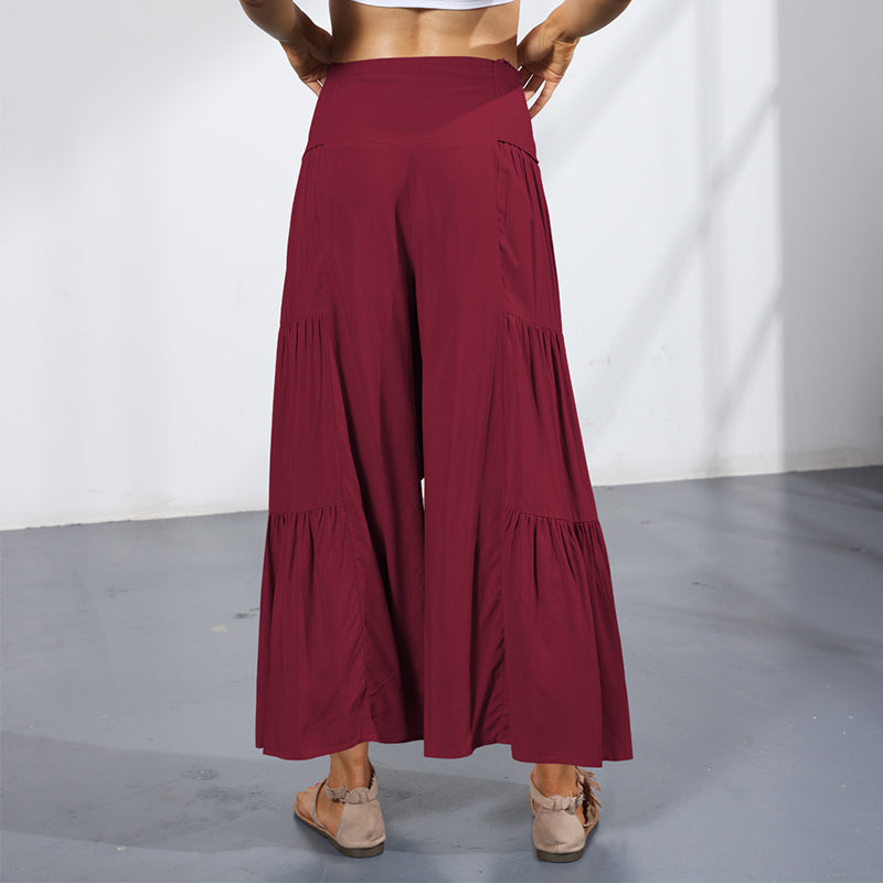 Lace-up Casual Wide-leg Pants