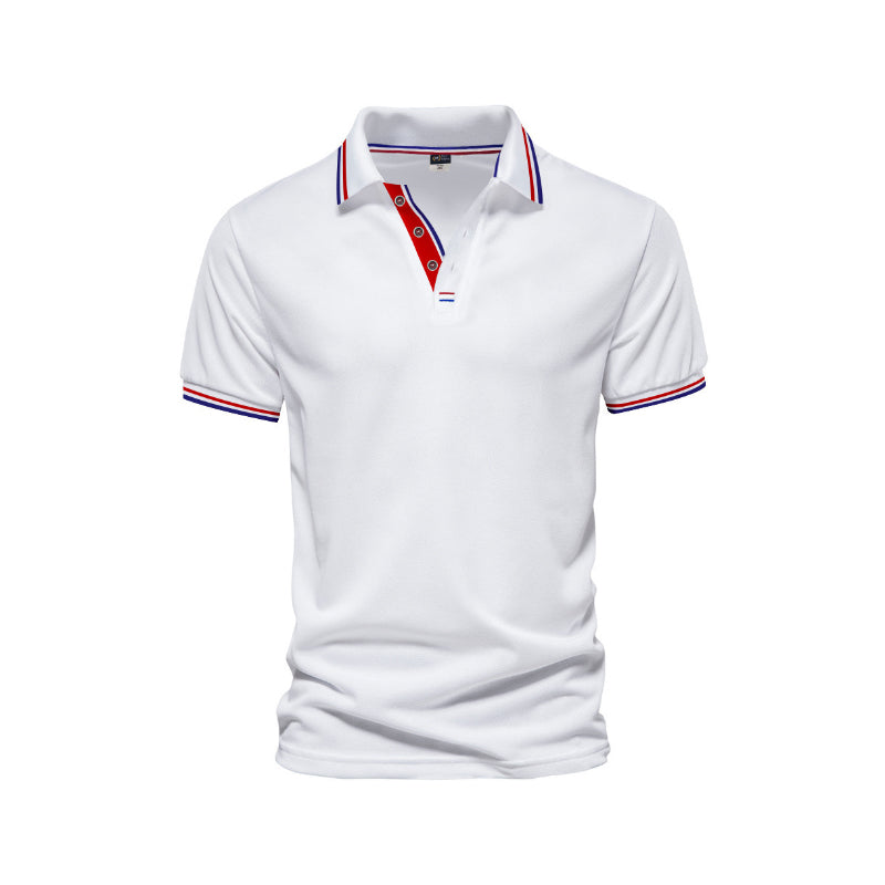 Lapel Collar Solid Color POLO Shirt