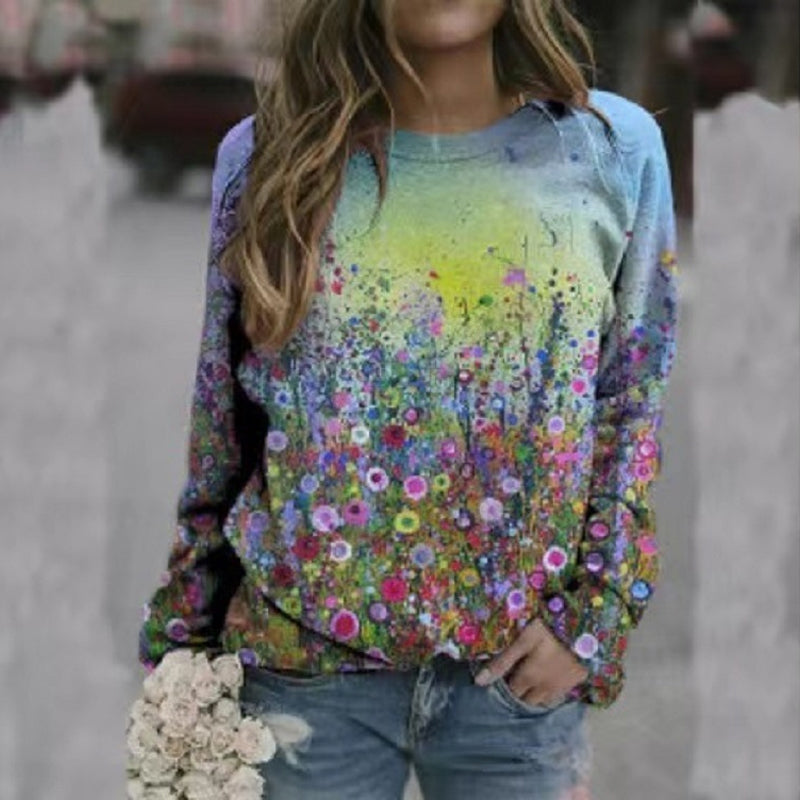 Multicolored Floral Crewneck Sweatshirt