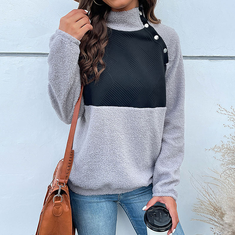 Long Sleeve Half turtleneck Fleece Sweater