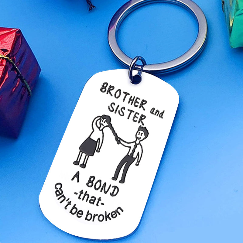 Brother and Sister Bond Keychain