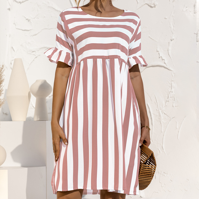 Ruffled Striped Dress