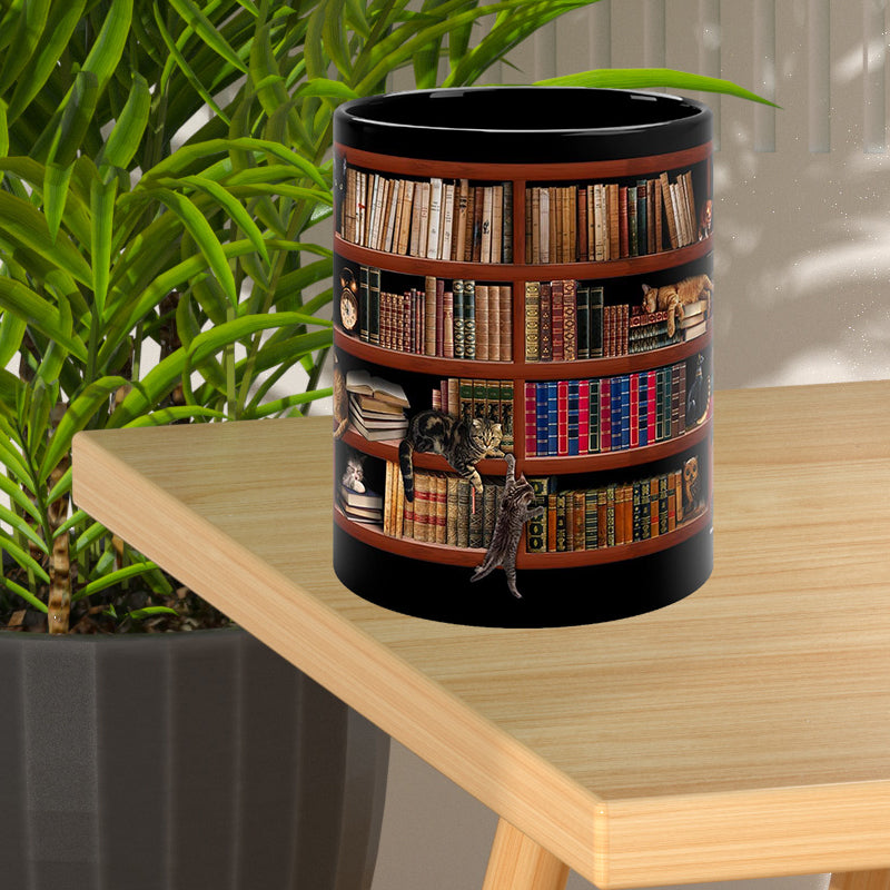 Bookshelf Mug with Cat