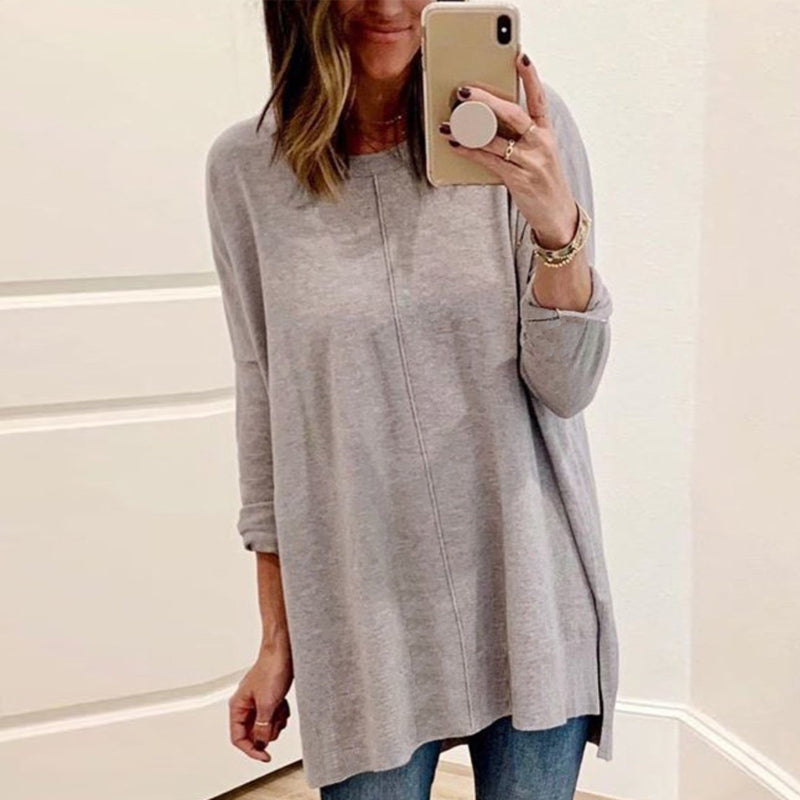 Long Sleeve Crew Neck Panel T-Shirt