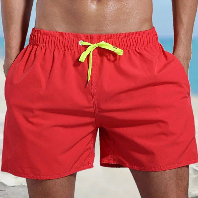 Men's Solid Color Waterproof Beach Shorts