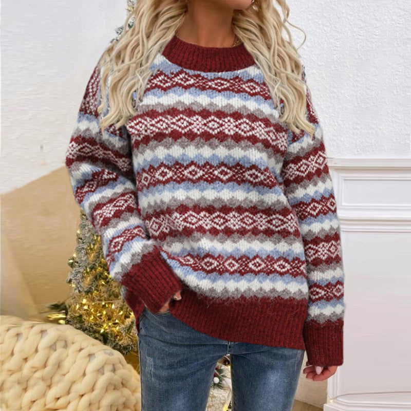 Christmas Striped Knit Sweater