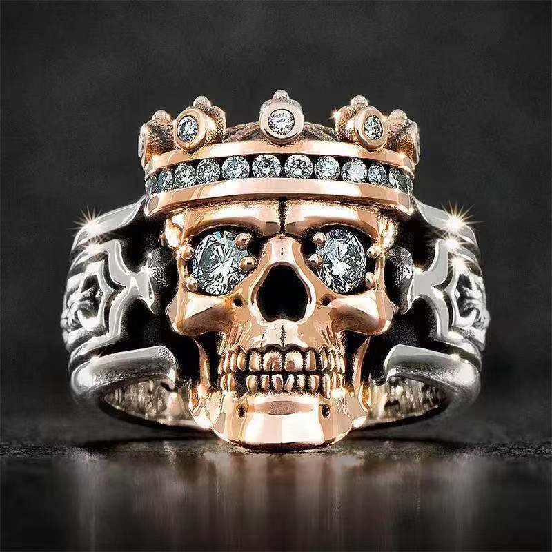 Skull King Sterling Silver Ring