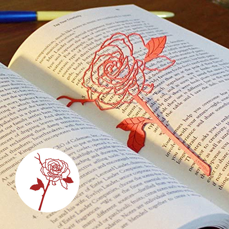 Red Rose Metal Bookmarks