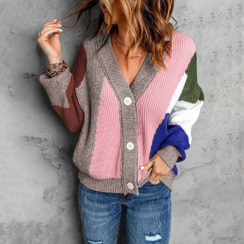 V-neck Colorblock Sweater