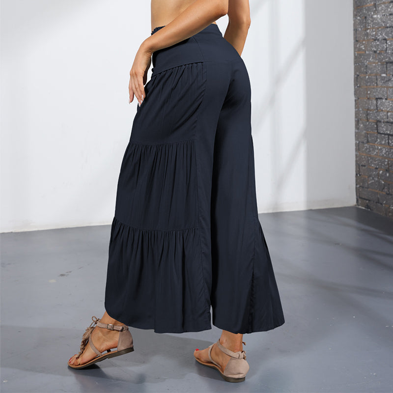 Lace-up Casual Wide-leg Pants