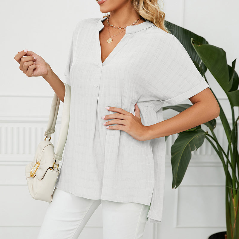 Thin V-neck Casual Shirt