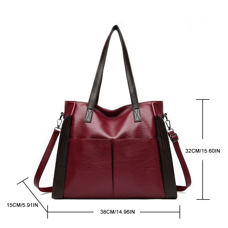 Large-Capacity Leather Texture Soft Leather Big Bag