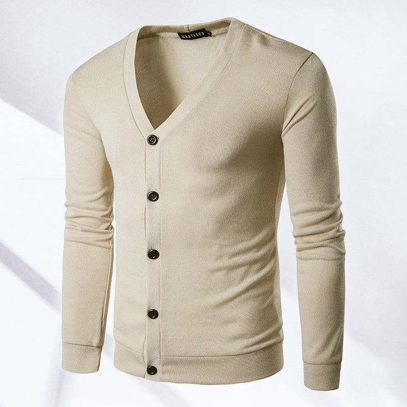 V-Neck Button-Up Cardigan Sweater