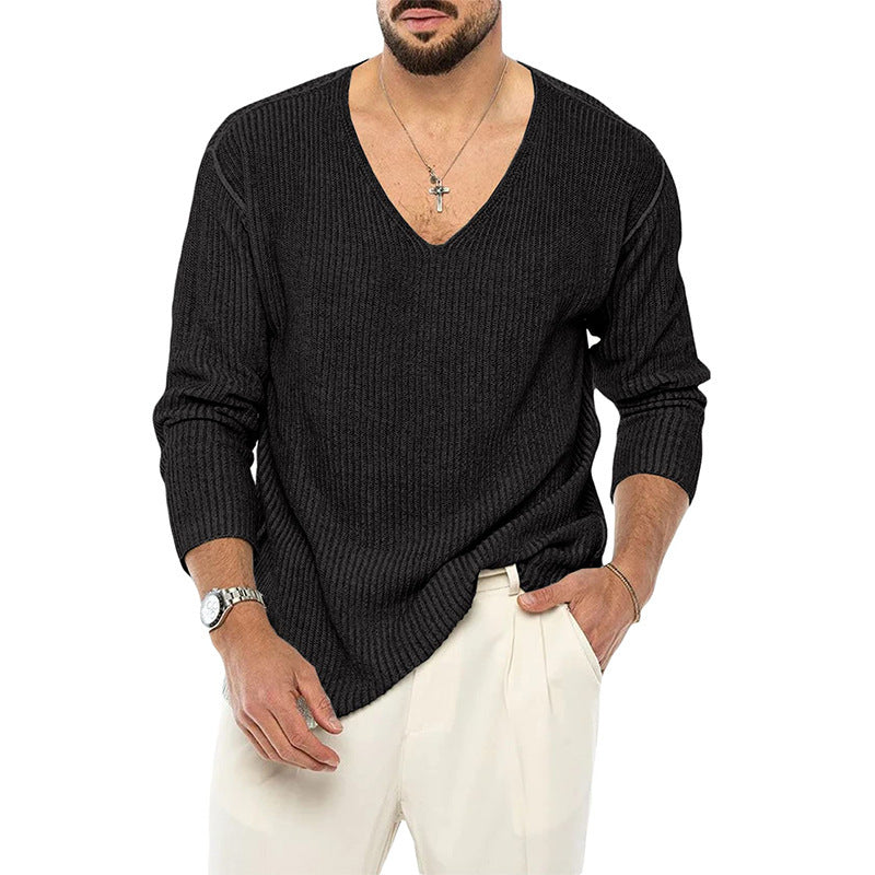 Men's V-neck Long-sleeve Sweater