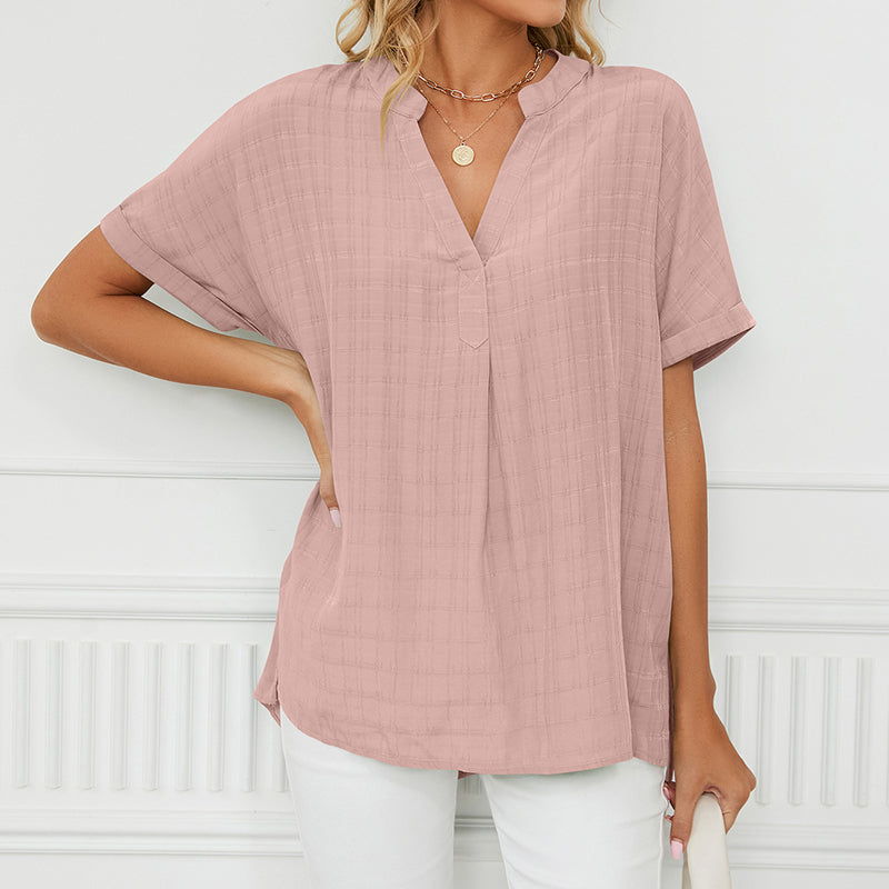 Thin V-neck Casual Shirt