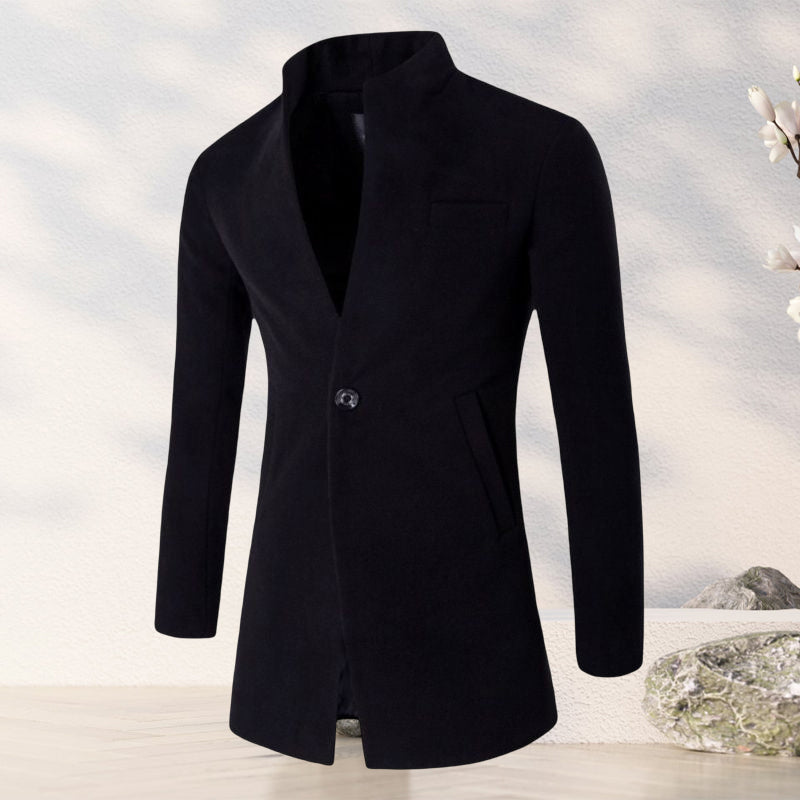 Men's Solid Color One Button Coat