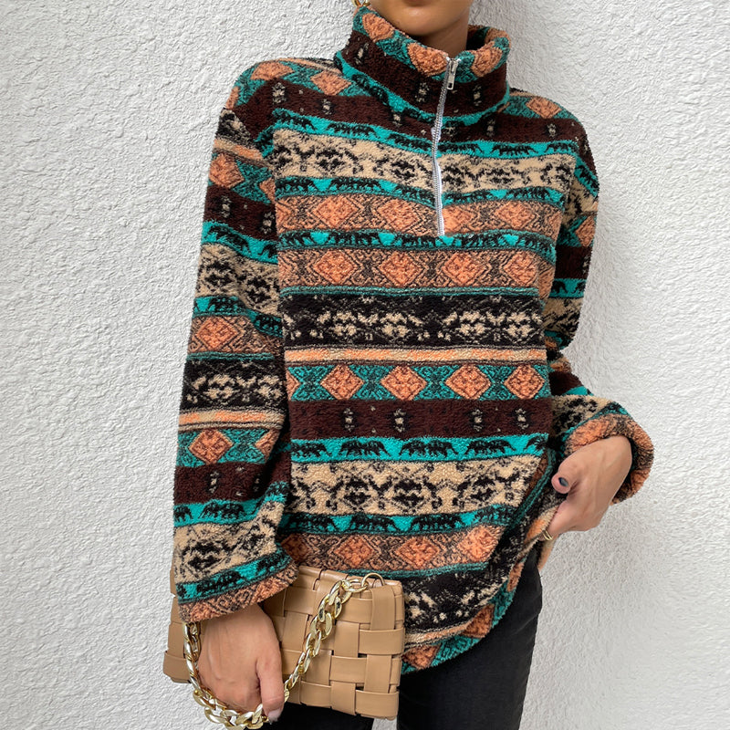 Turtleneck Zip Sweatshirt