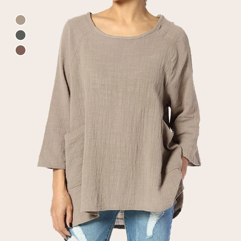 Women's Casual Loose Linen Blouse Tops