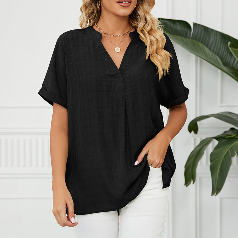 Thin V-neck Casual Shirt