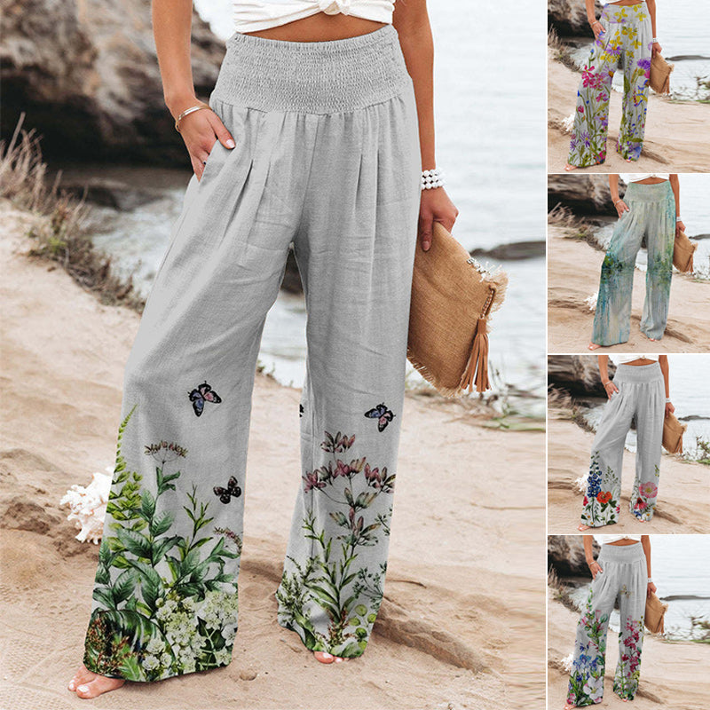 Printed High Waist  Wide Leg Pants