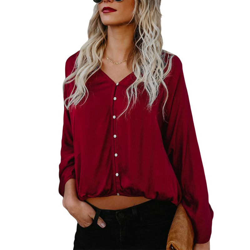 Cotton Button Long Sleeve T-Shirt