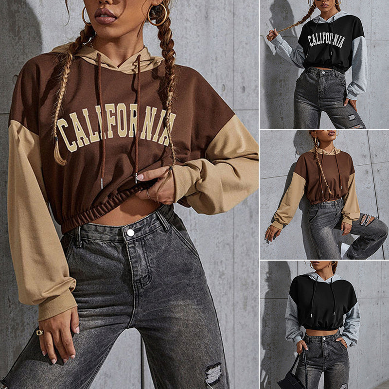 Cropped Casual Sports Hoodie