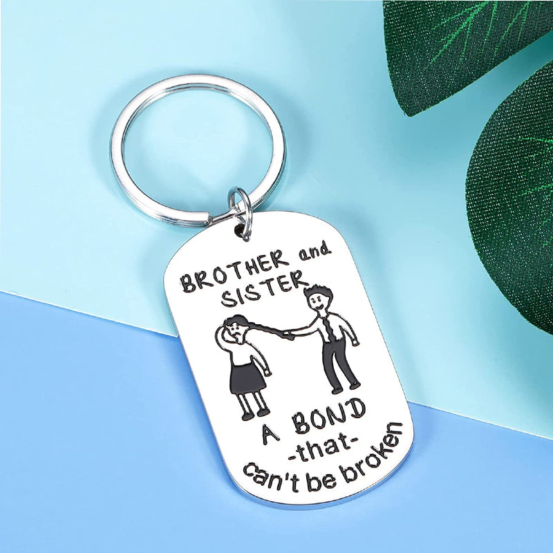 Brother and Sister Bond Keychain