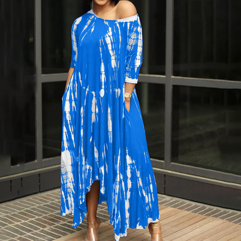 Irregular Dress withTtie-dye Print