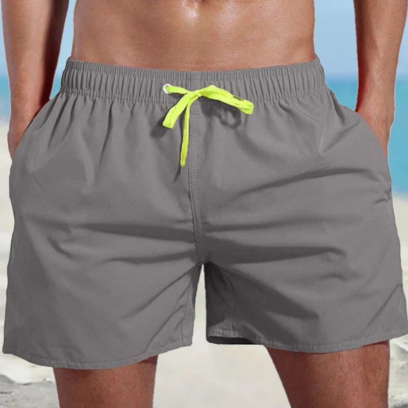 Men's Solid Color Waterproof Beach Shorts