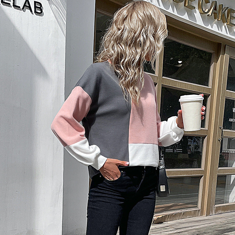 Colorblock Waffle Sweatshirt