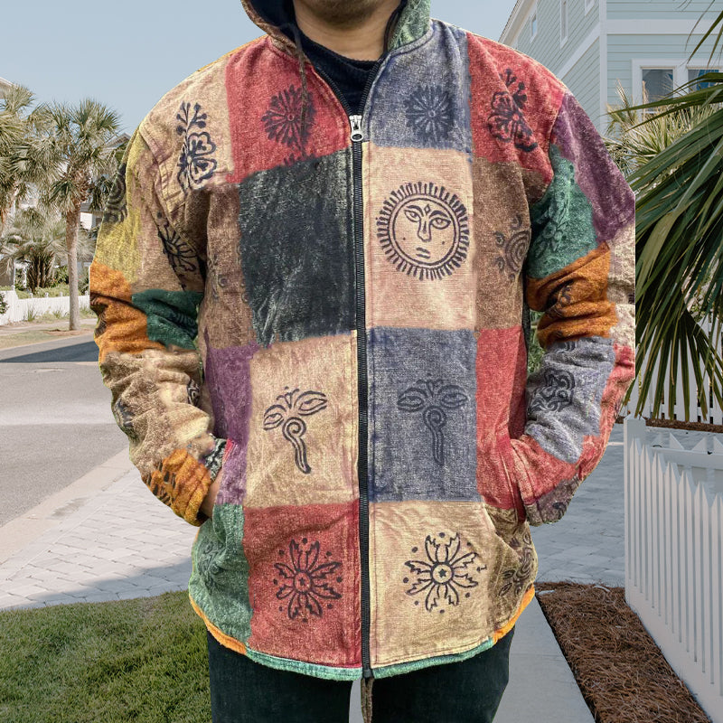 Hooded Slim Fit Printed Jacket