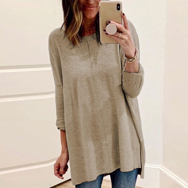 Long Sleeve Crew Neck Panel T-Shirt