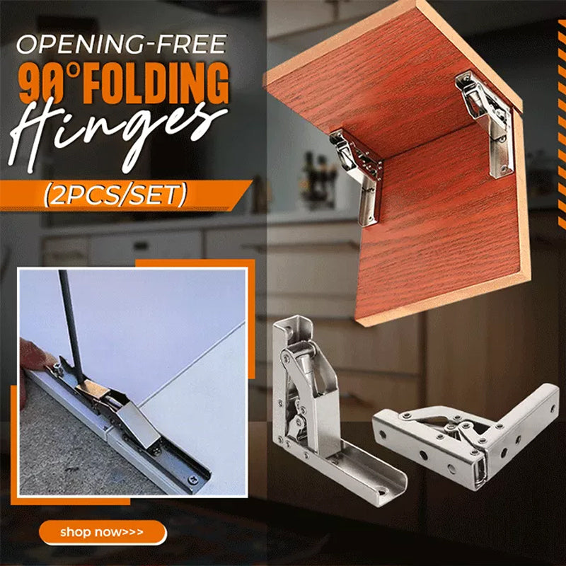 Opening-free 90 degree folding hinges