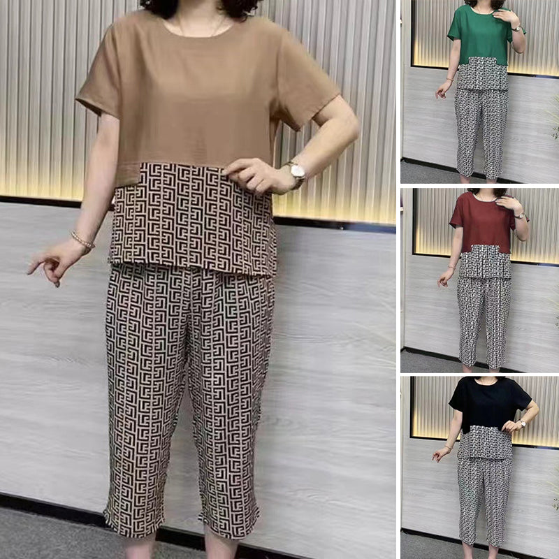 Summer New Casual Stitching Suit