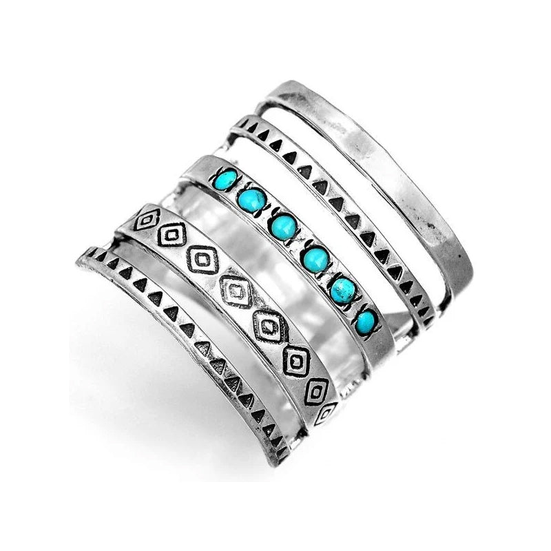 Silver Star Moon Sun Ring