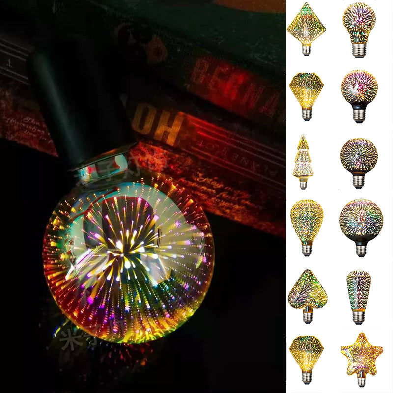 3D Fireworks Decorative LED Light Bulb