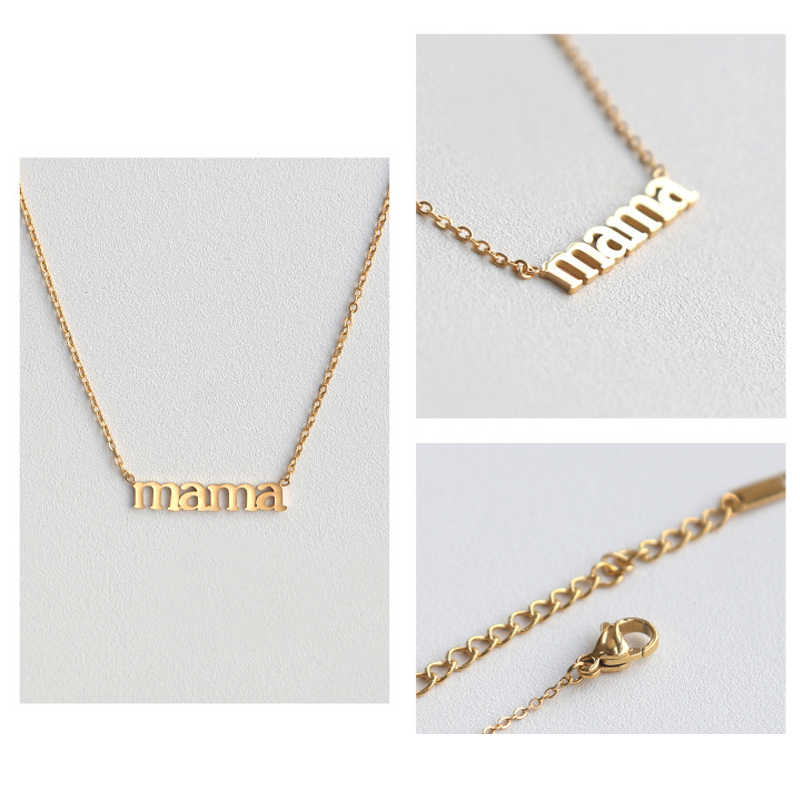 Letter "mama" Pendant Necklace