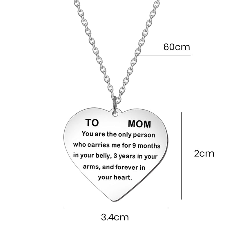 Heart-shaped TO MOM Necklace, Keyring