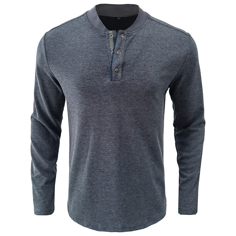 Henry Collar Button T-Shirt