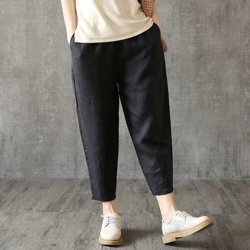 Breathable Comfortable Ladies Cotton Linen Pants