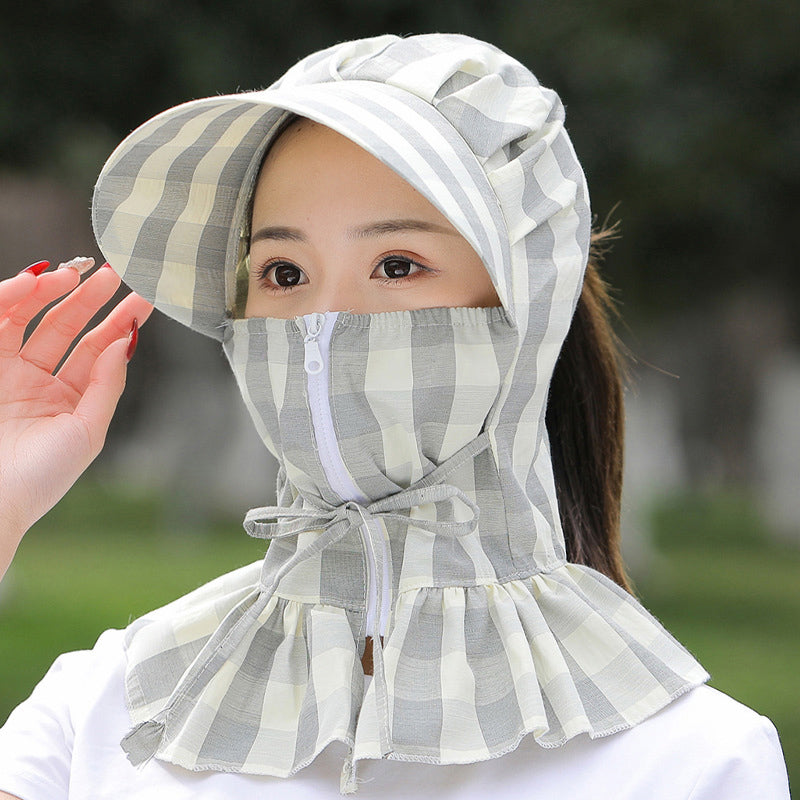 Sunshade Long Brim Sun Hat with Fan