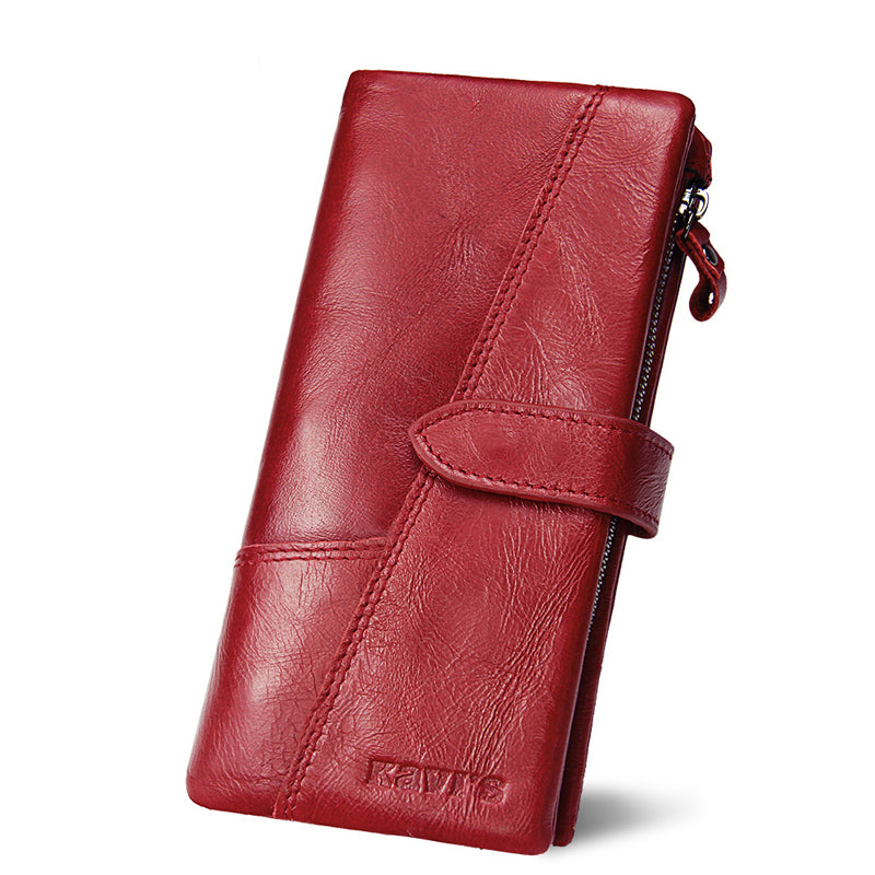 RFID Large Capacity Vintage Genuine Leather Purse