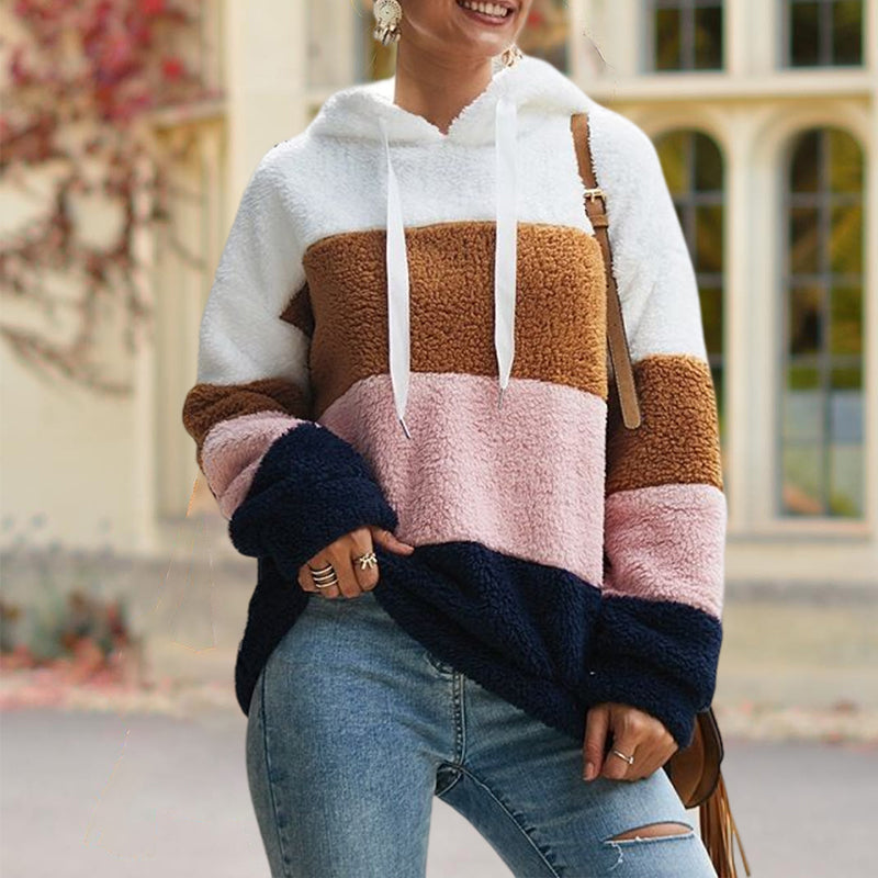 Paneled Plush Sweatshirt