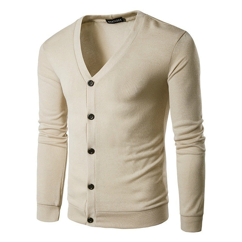 V-Neck Button-Up Cardigan Sweater