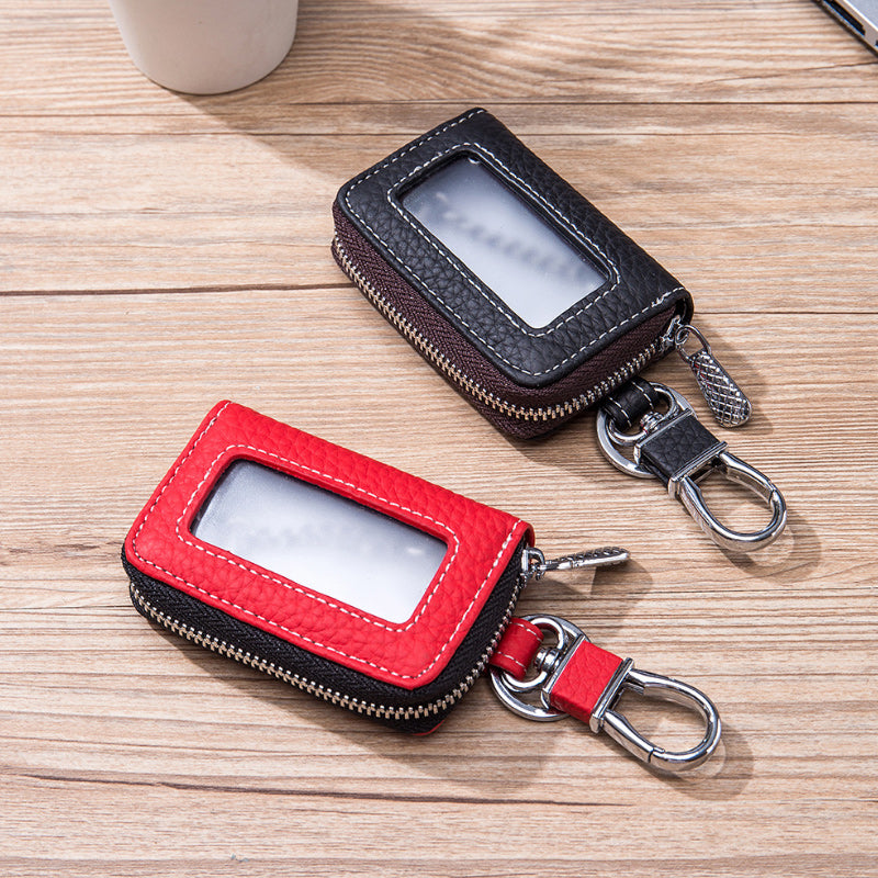 Two-Sides Mini Leather Car Key Case