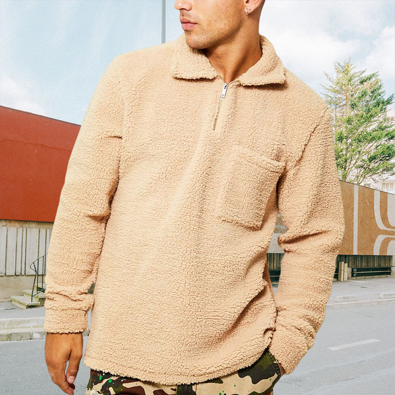 Mens Fuzzy Sherpa Pullover