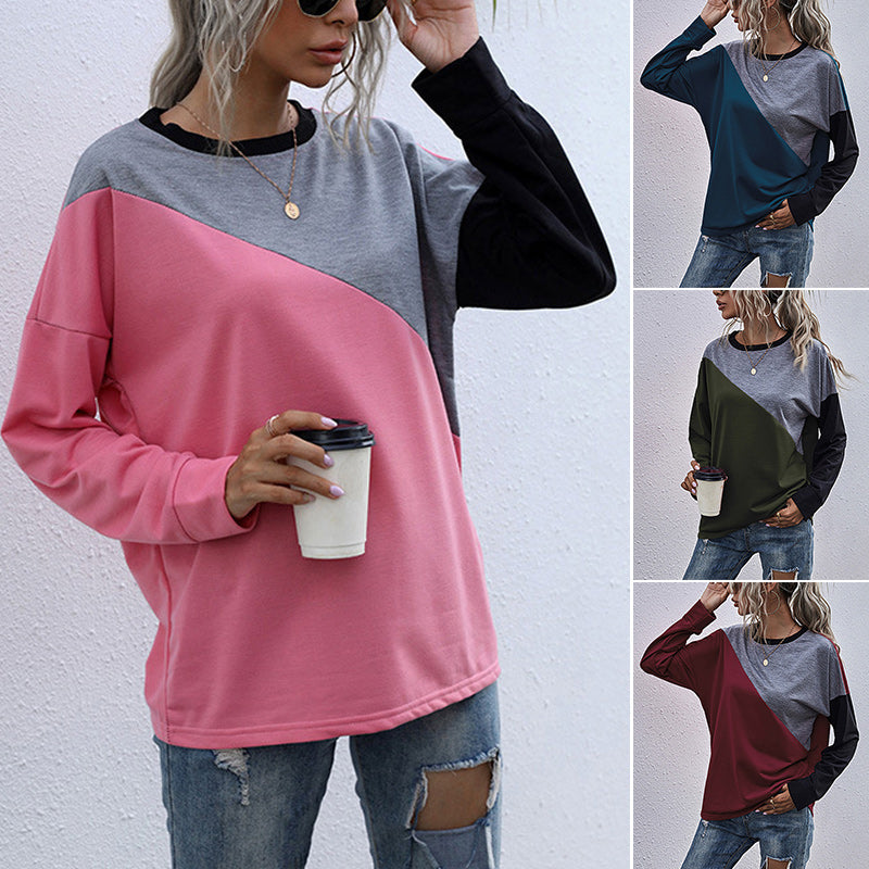 Paneled Crewneck Contrast Sweatshirt
