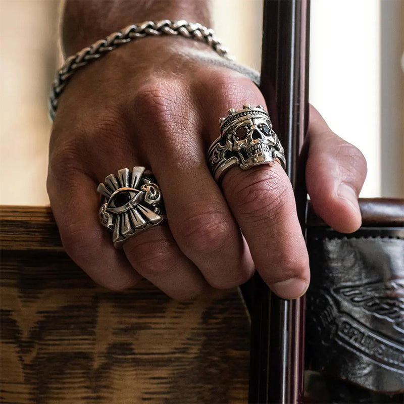 Skull King Sterling Silver Ring